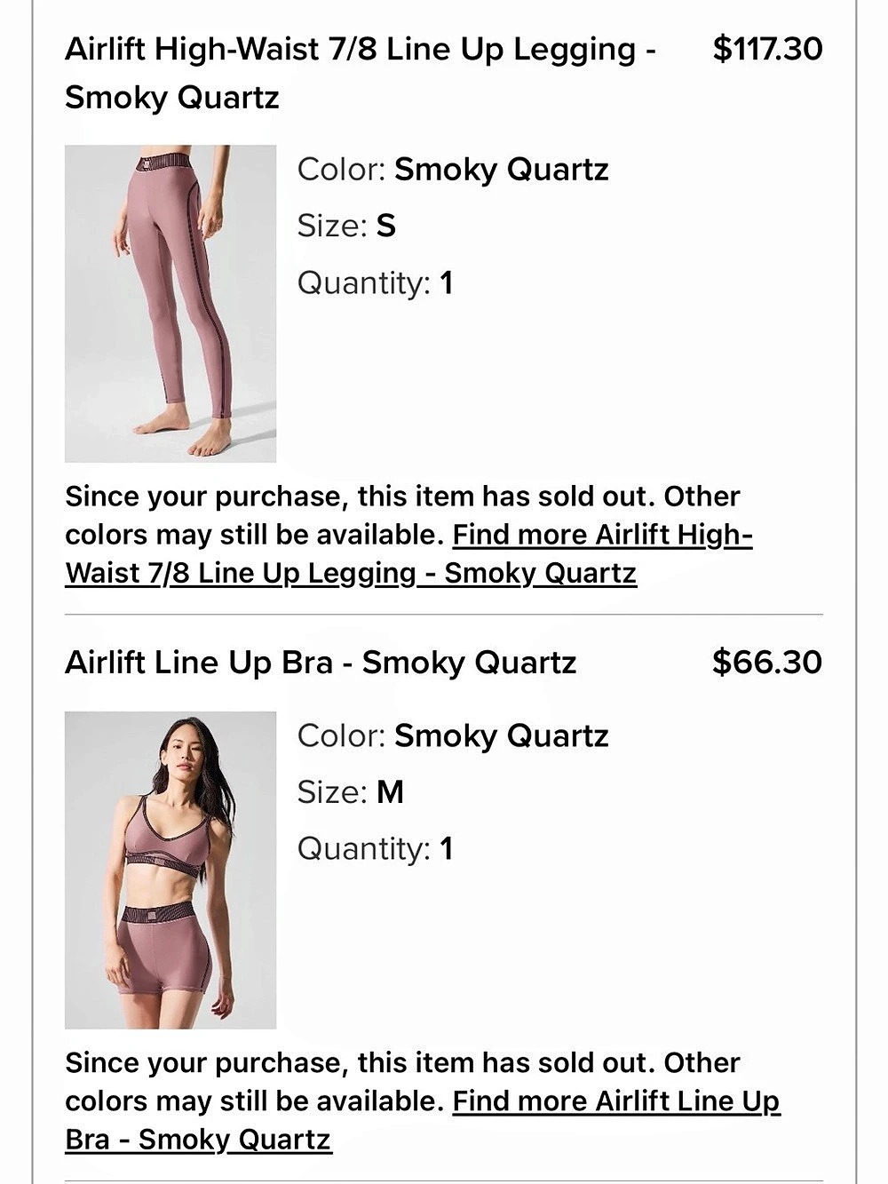 Alo Yoga Airlift High-Waist 7/8 Line Up Legging & Airlift Line Up Bra Set: READ:
